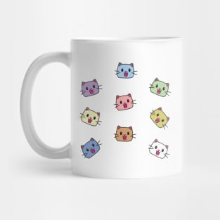 Cute Cat Face Sticker Pack 4 Mug